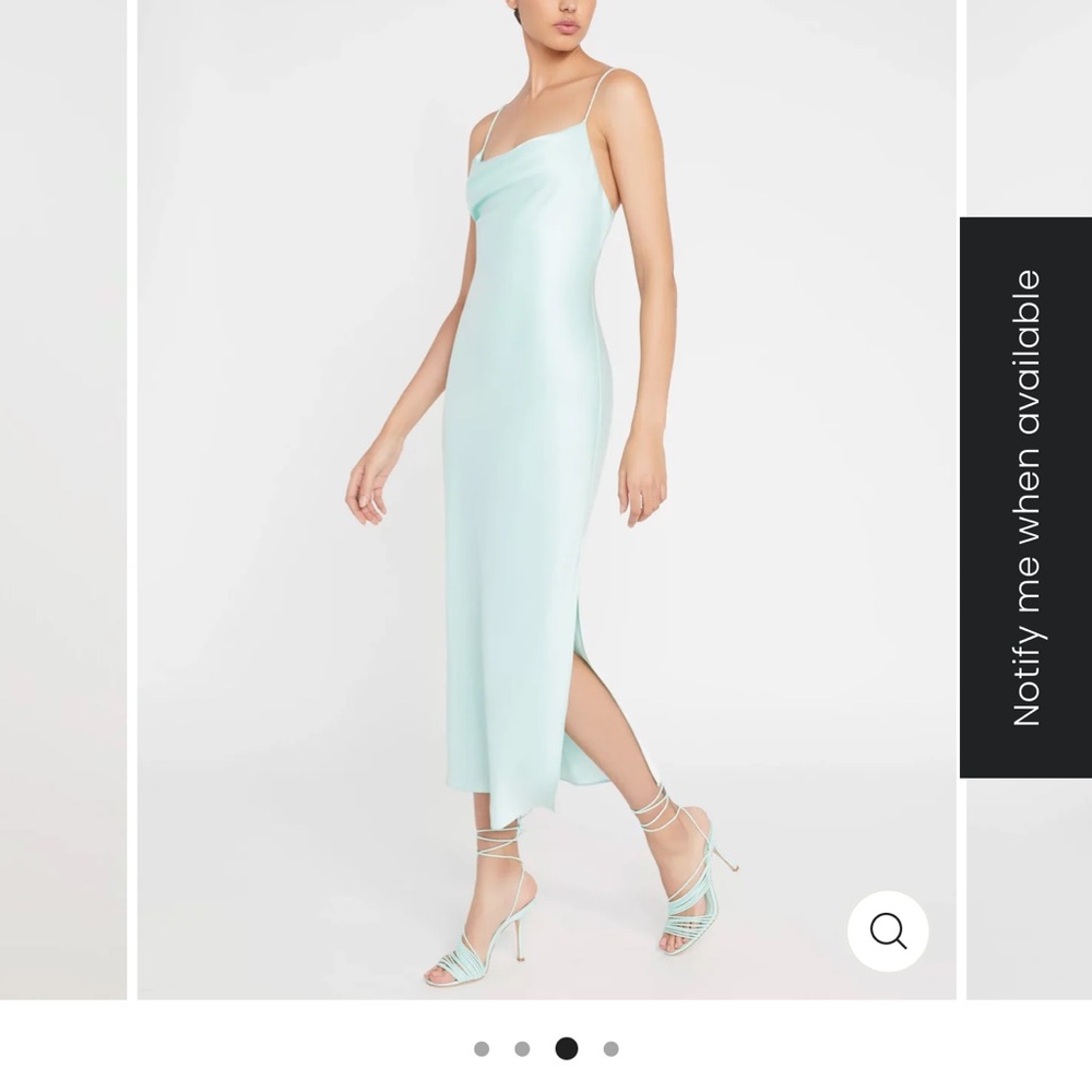Alice and Olivia Harmony Slip midi dress with slit - Mint